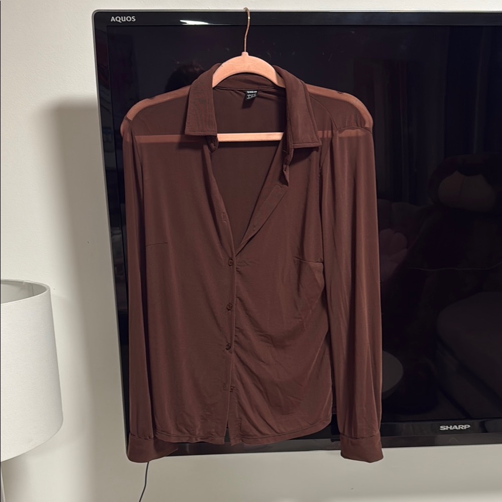 Brown Button-Up Shirt